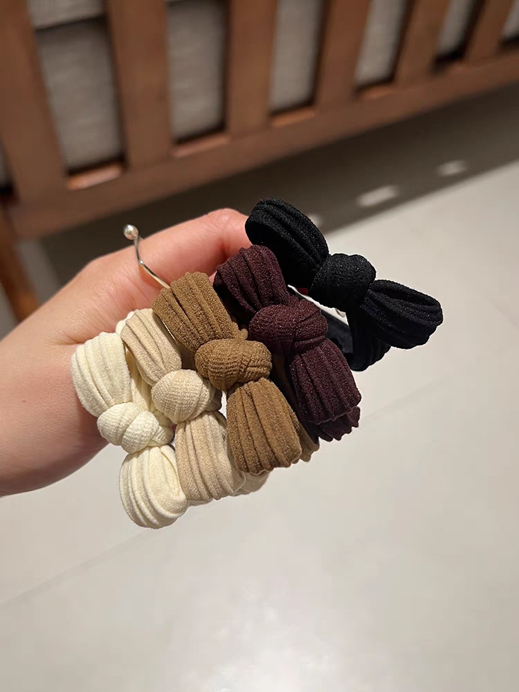 5 bandas de cuero para mujeres atar el cabello cuerda de cabeza arco cuerda de pelo alta elasticidad aros de pelo duraderos cola de caballo de las niñas fundas de pelo accesorios de pelo Specification image