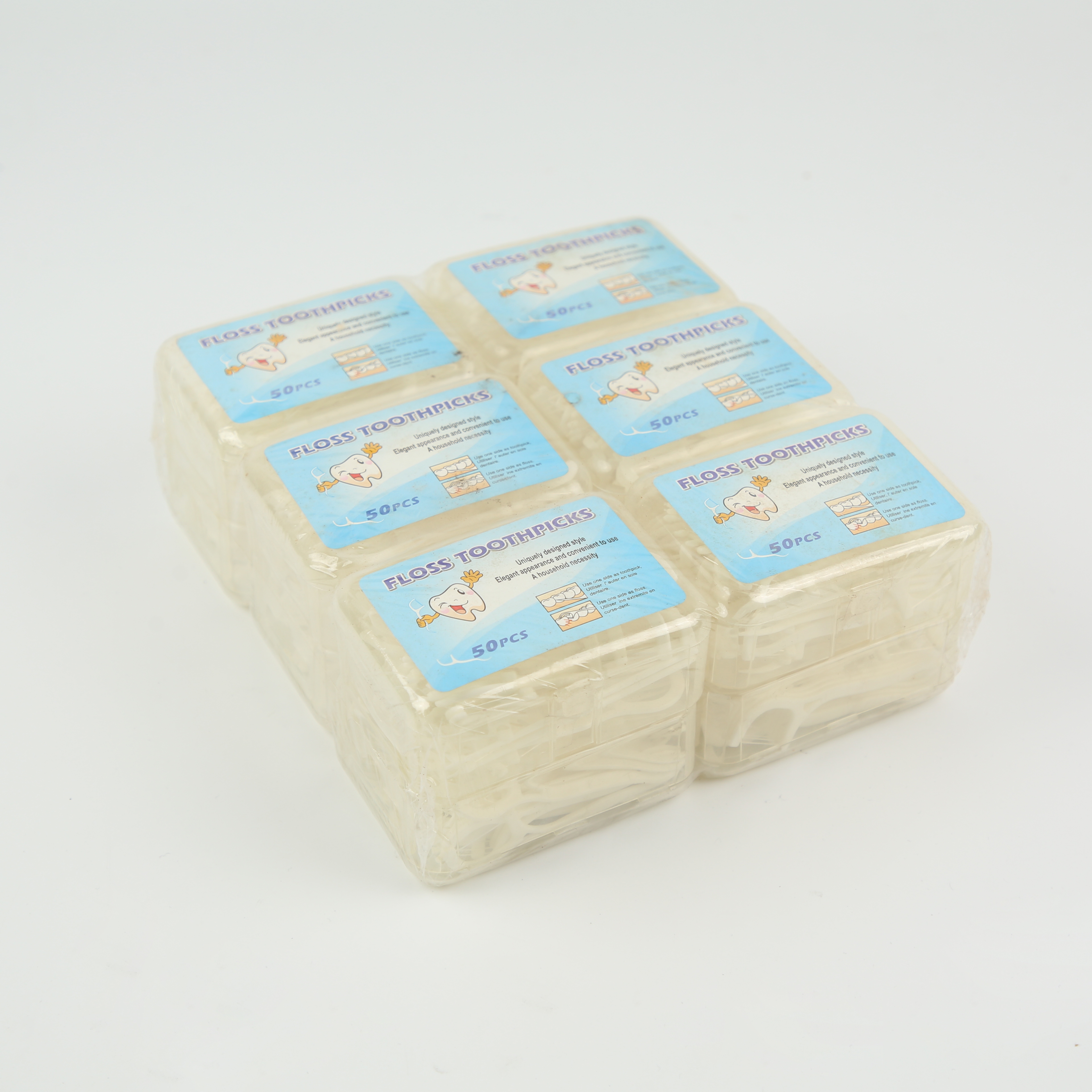 Disposable dental floss picks and dental floss