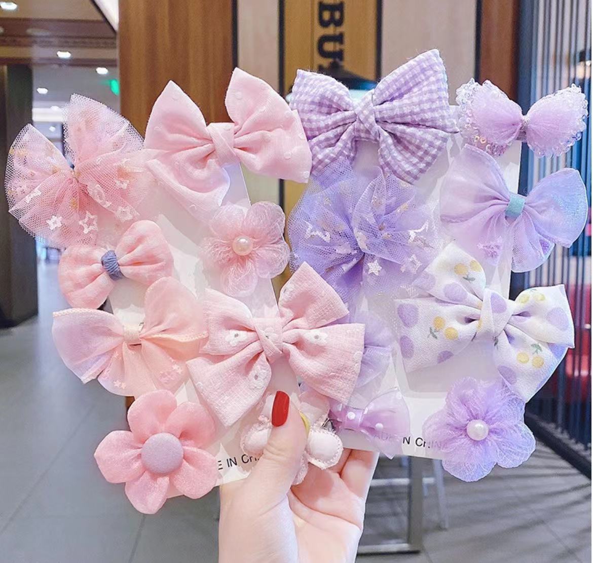 儿童发夹发饰网纱可爱宝宝夹子女童蝴蝶结花朵不伤发发卡公主头饰