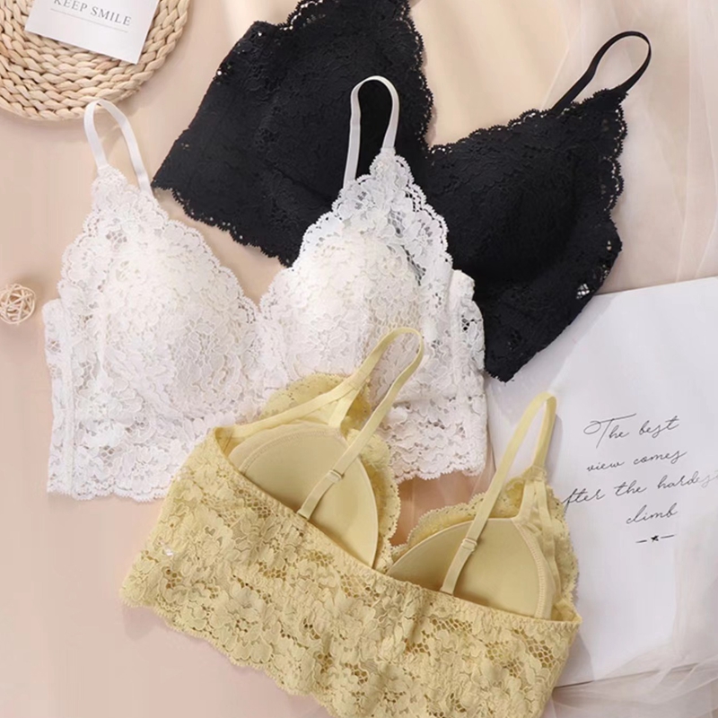 Dreamy red and pink lingerie for women, no underwire, beautiful back and sexy vest, thin large bra that makes you look smaller, gathering bra Item Picture