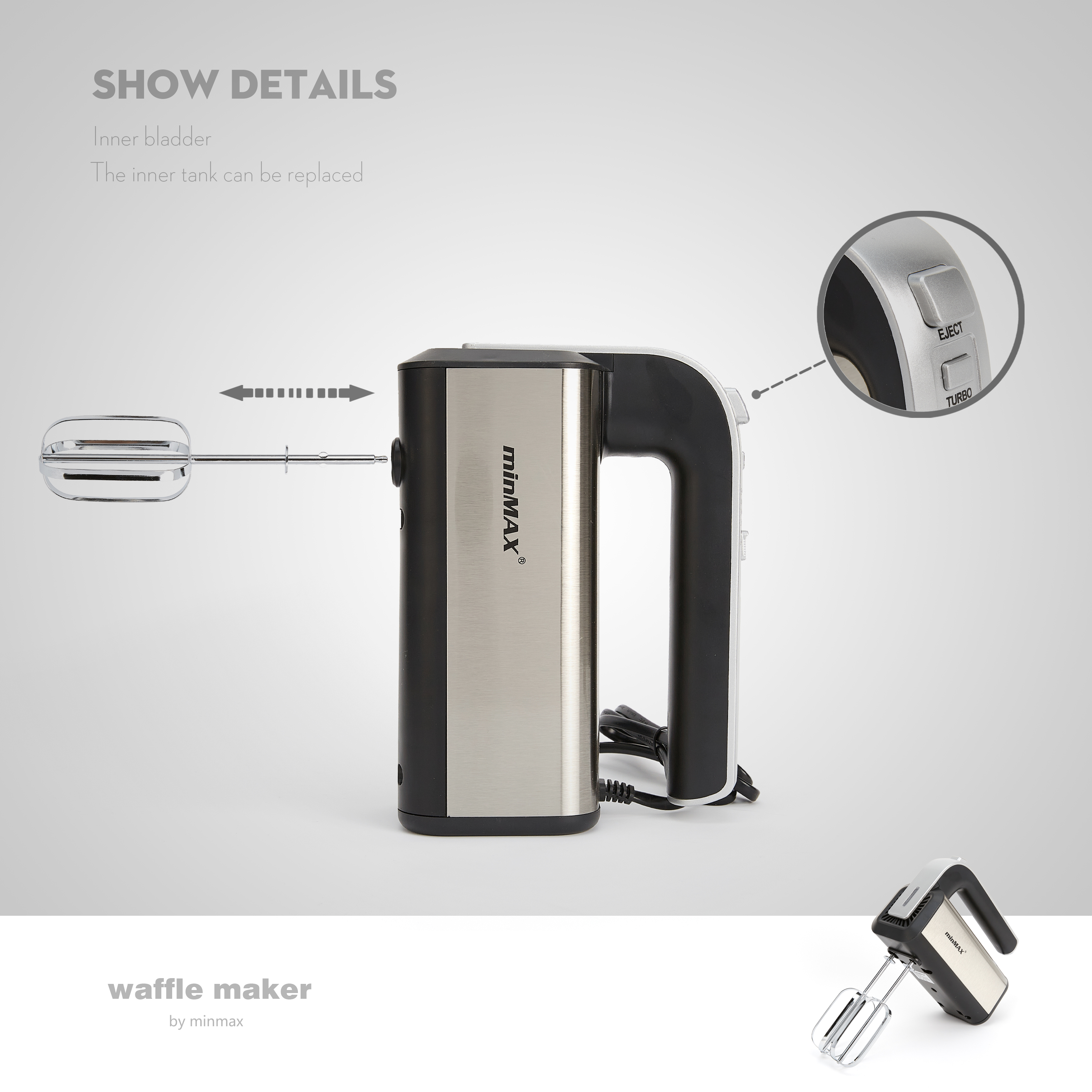 minMAX's new best-selling desktop egg beater MNX6958, a large-capacity multi-functional whipper, is in stock for export Item Picture