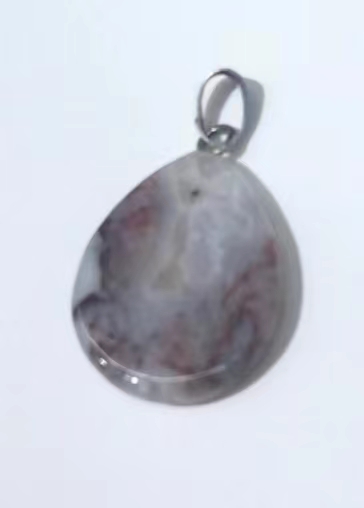 水草玛瑙15×20梨形新款时尚挂坠项链diy图