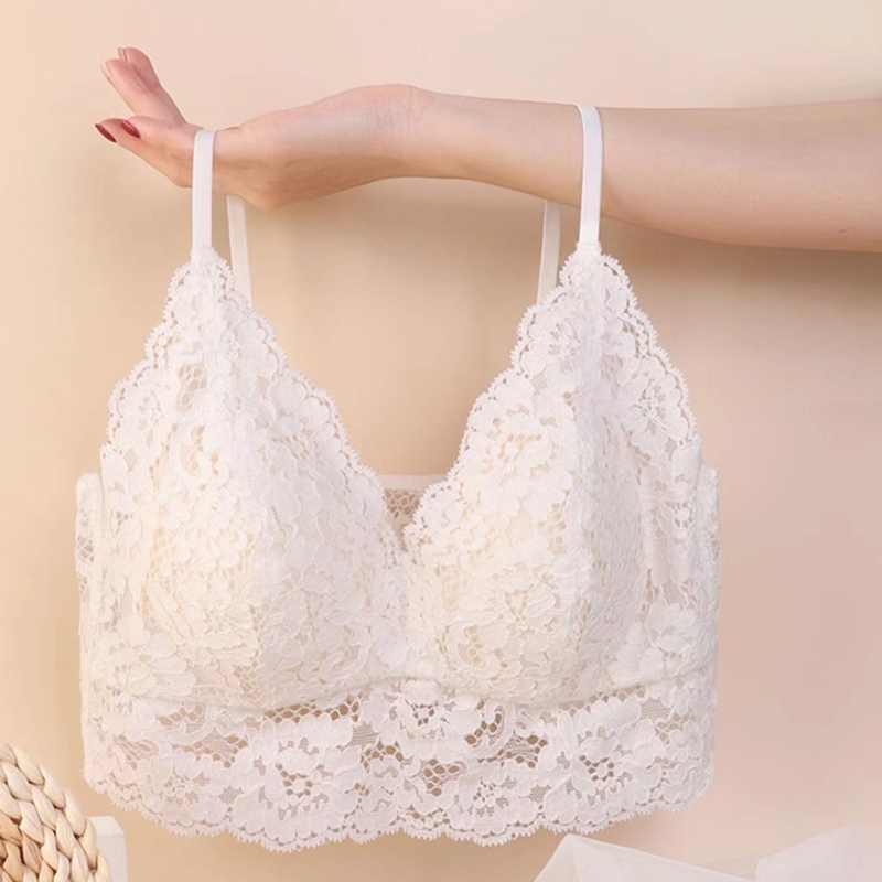 Dreamy red and pink lingerie for women, no underwire, beautiful back and sexy vest, thin large bra that makes you look smaller, gathering bra Specification image