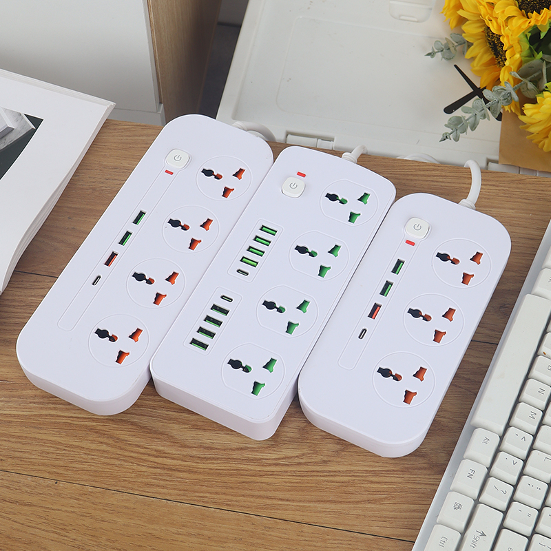 USB插座/出口插座 /外贸排插白底实物图