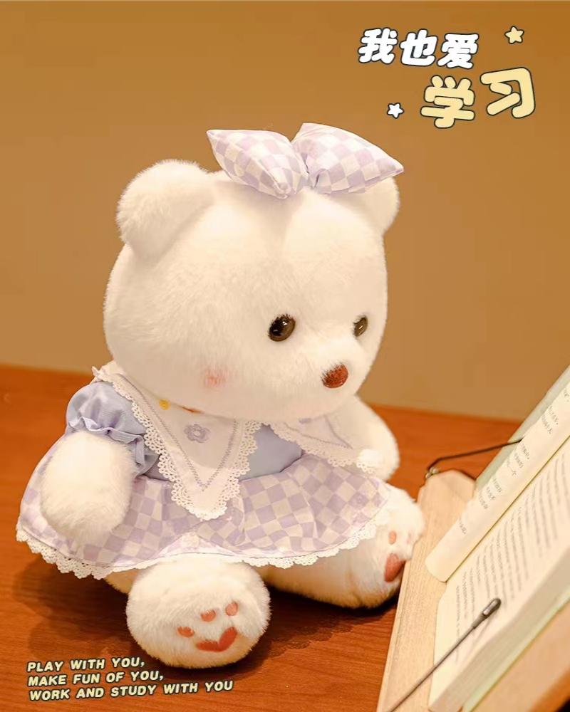 Cute teddy bear dolls, teddy bear figurines, girl dolls, hug bear plush toys as birthday gifts for children Specification image