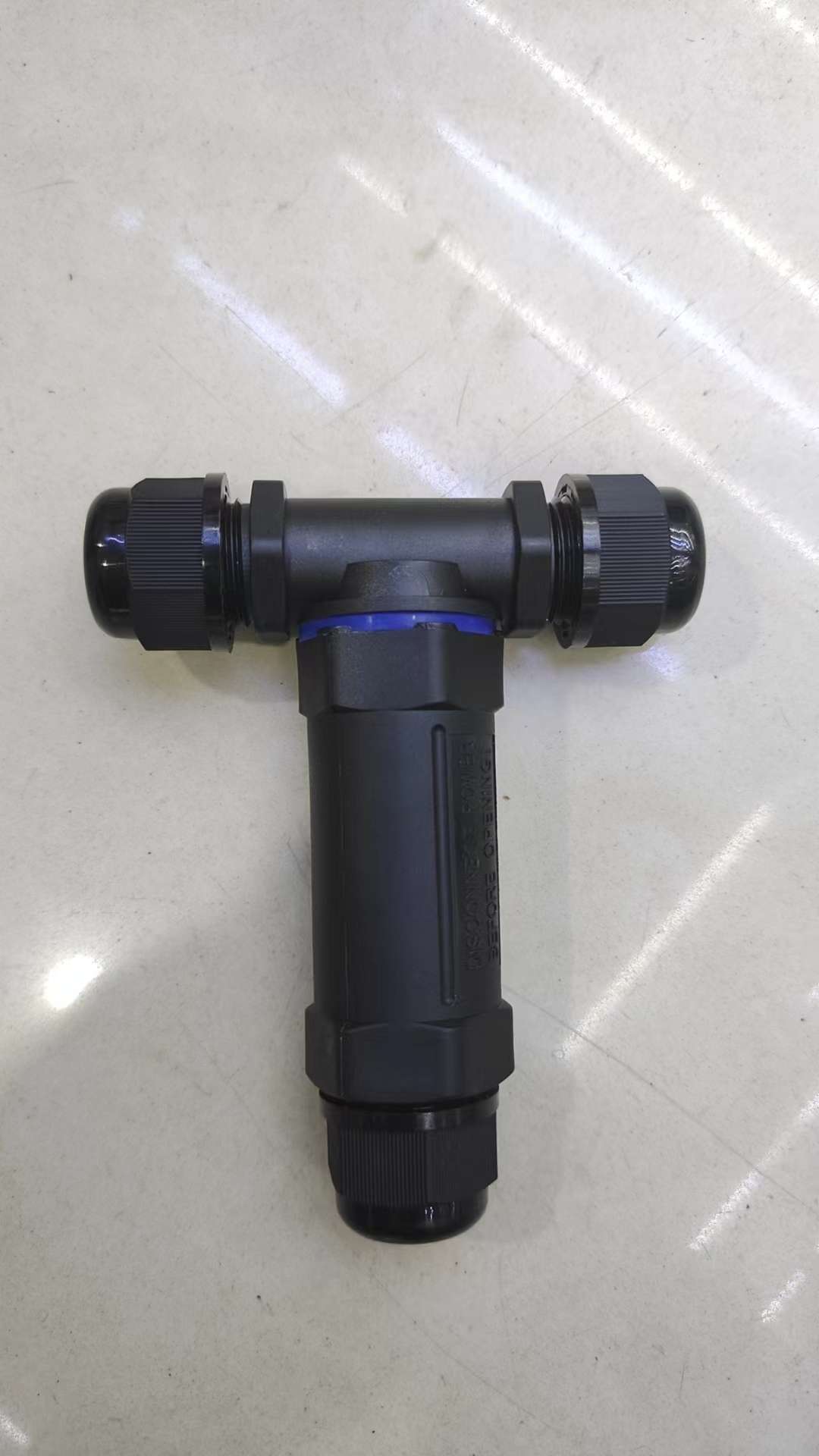 CNP25T outdoor waterproof connector, M25 electrical and electronic straight-through three-core cable connector, T-shaped outdoor lighting fixture detail image 1