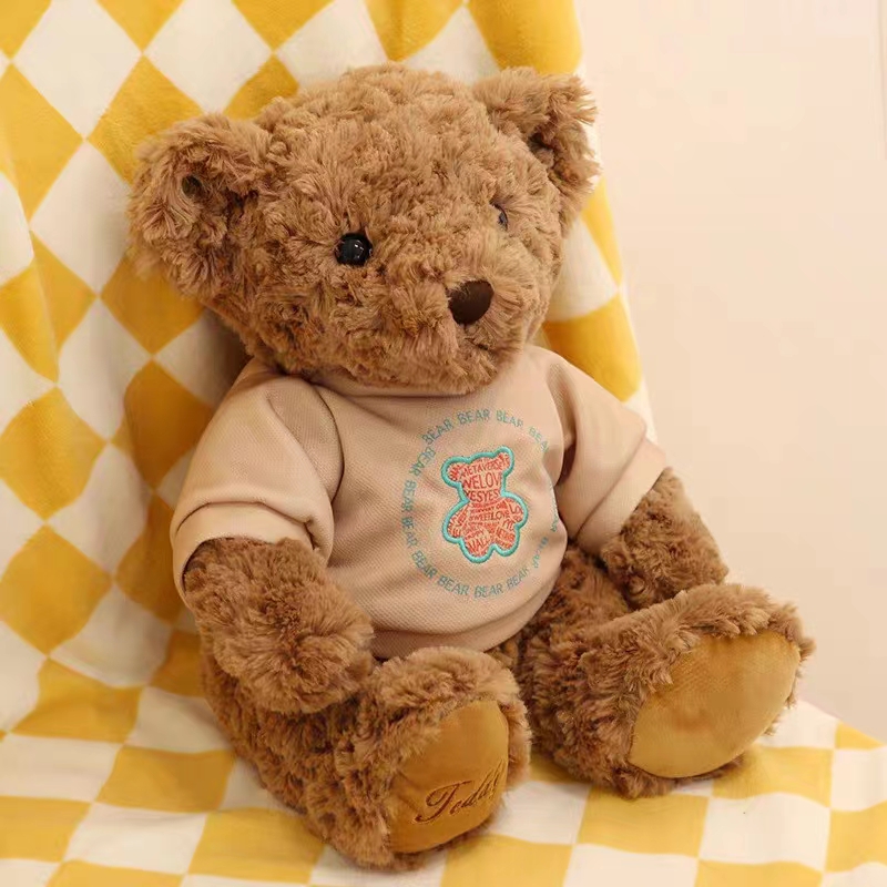 Sweatshirt teddy bear plush toy, cute sweatshirt rabbit children's doll, Rag Doll, Christmas gift details Picture