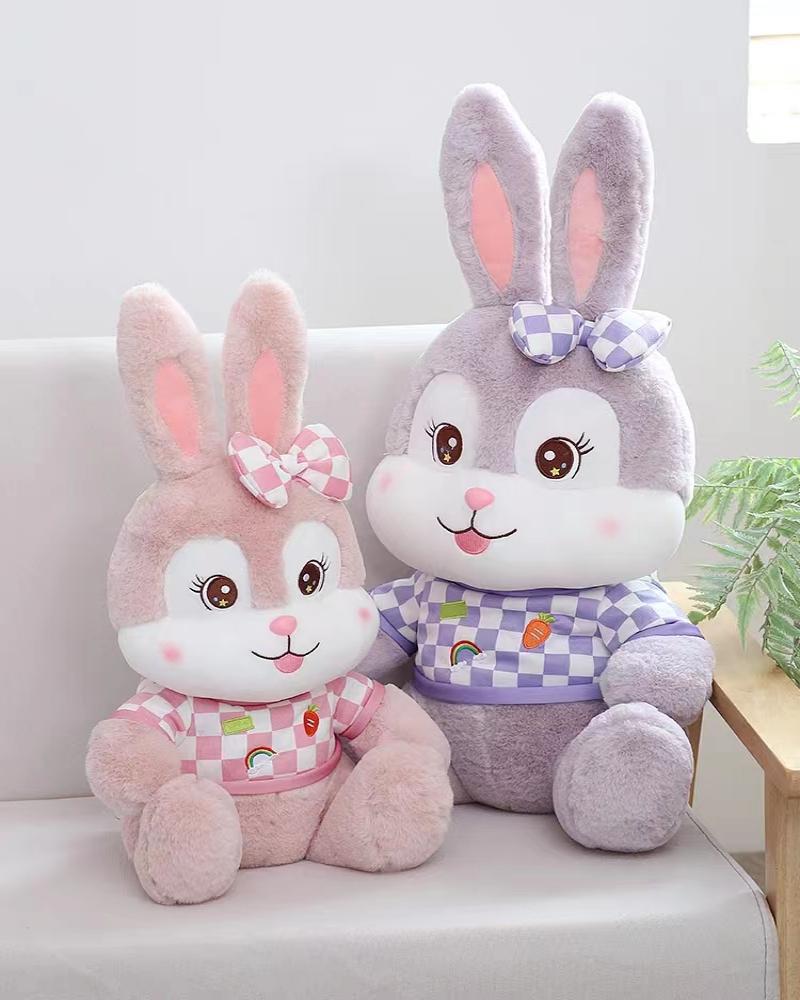 Shangrongfang's cute little rabbit doll, purple plush toy doll, a birthday gift for girls with a girlish heart