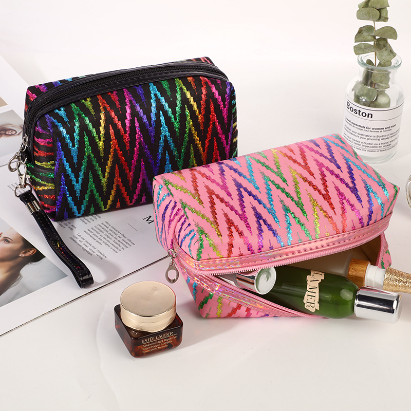 炫彩烫金八角化妆包旅行便携大容量洗漱包化妆品袋洗漱包收纳包袋防水便携大容量拉链零钱包收纳化妆包便携旅行手提洗漱包防水牛津