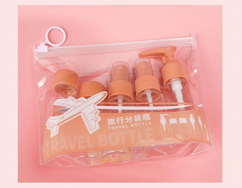 Bagged travel sub-bottle set, portable color sub-bottle storage bottle, sample sub-bottle, spray bottle, round cap bottle detail image 5
