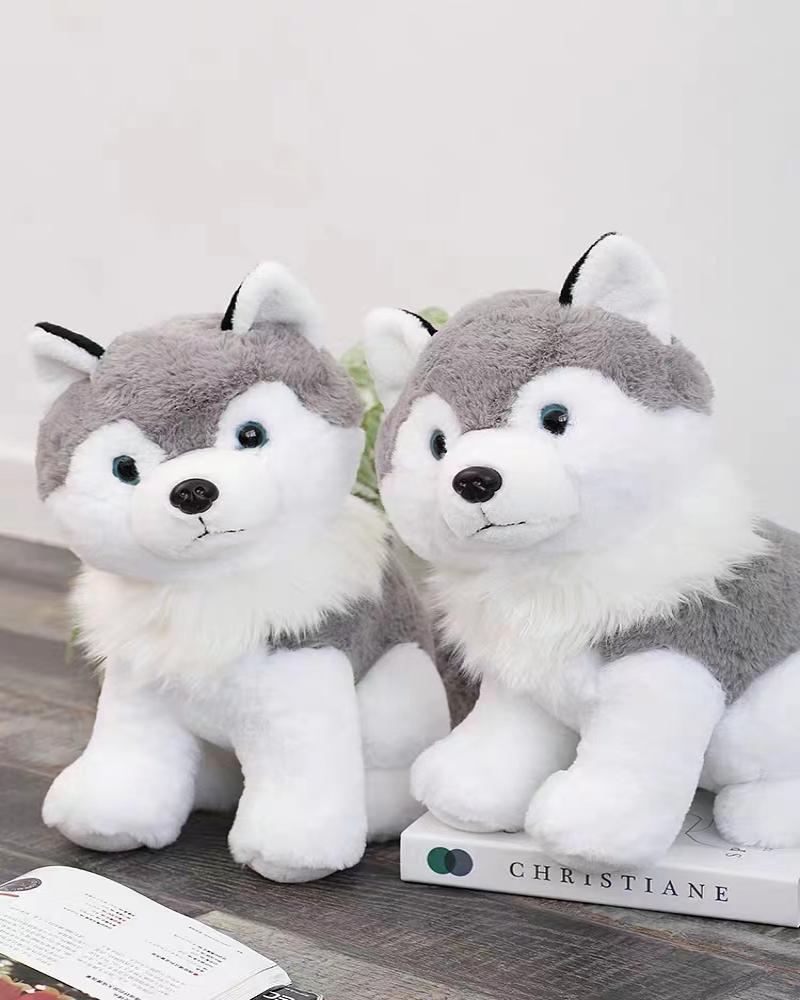 Shangrongfang Ha Xiao Er Plush Toys, long-haired puppy dolls, creative Husky dolls details Picture