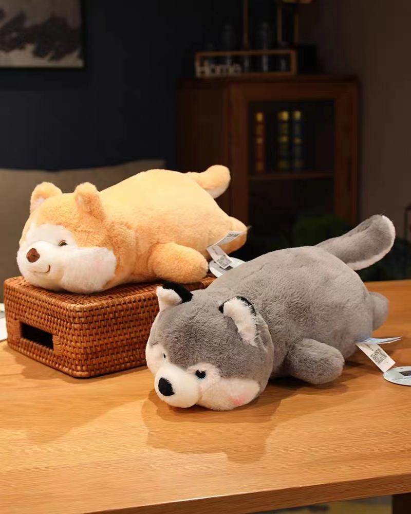 Cute little dog Akita Shiba Inu, Husky sleeping pillow, plush toy doll, boys' and girls' gifts