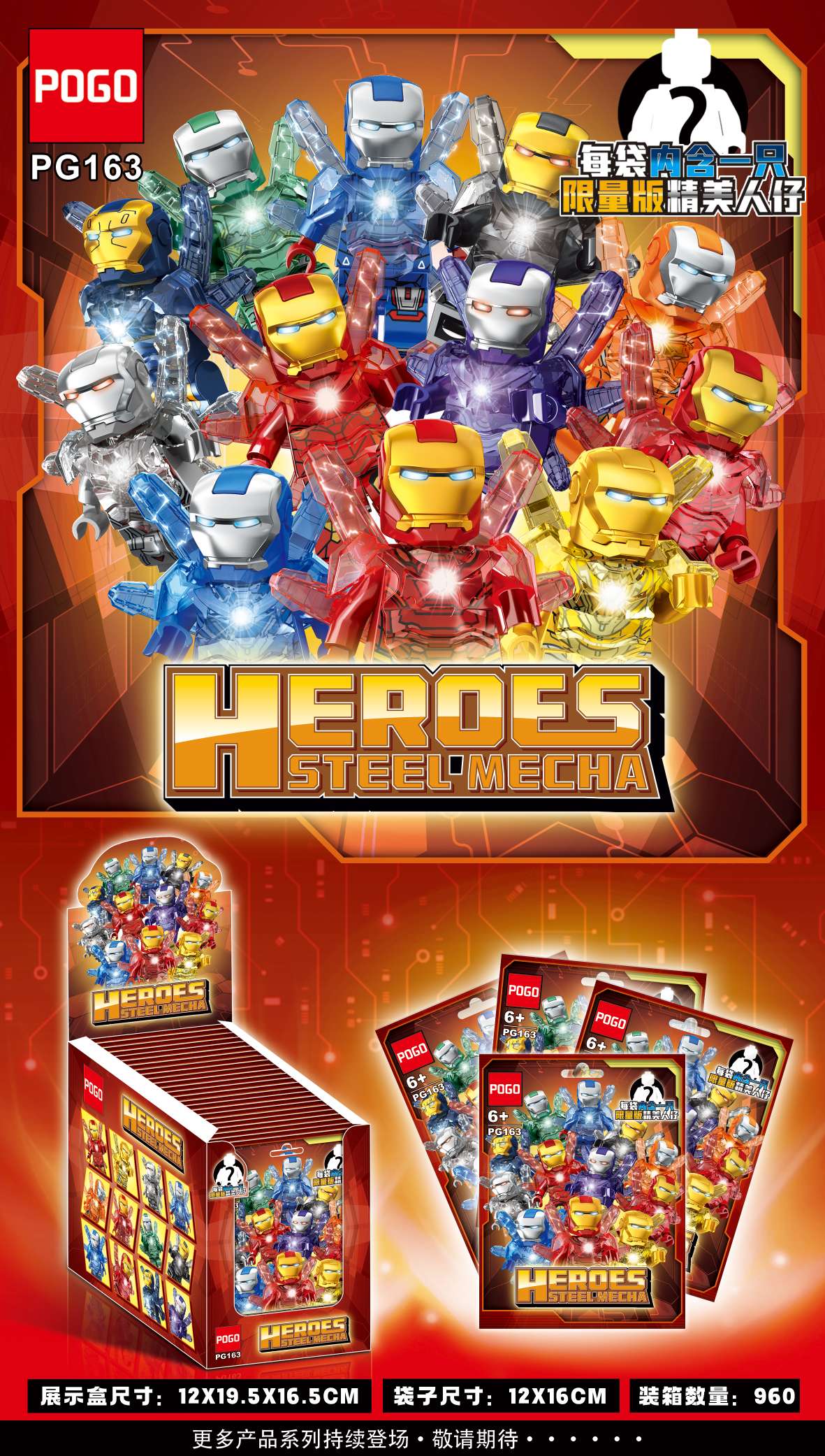 Iron Man minifigure Blind box, Avengers Super Hero minifigure Mecha armor assembly toy boy gift