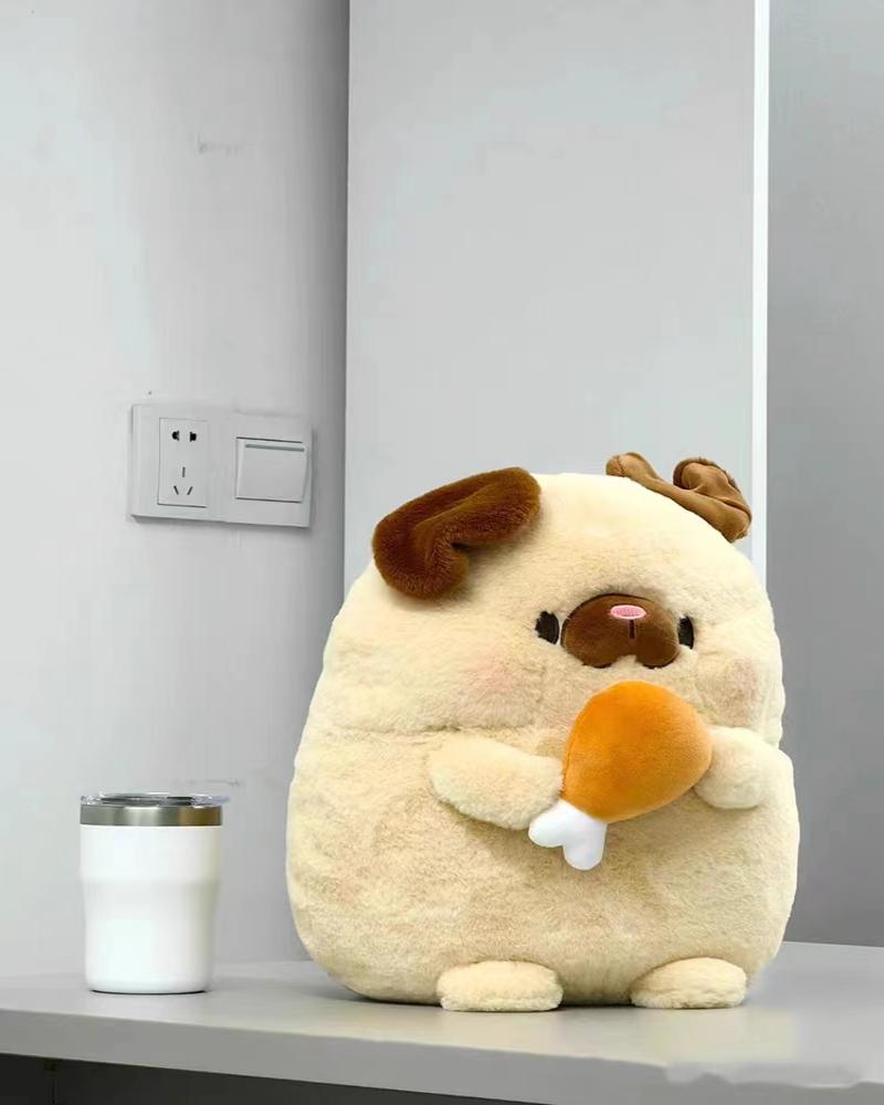 Cute chicken leg dog plush toy, puppy doll, sleeping pillow, super soft doll, gift for boys and girls details Picture