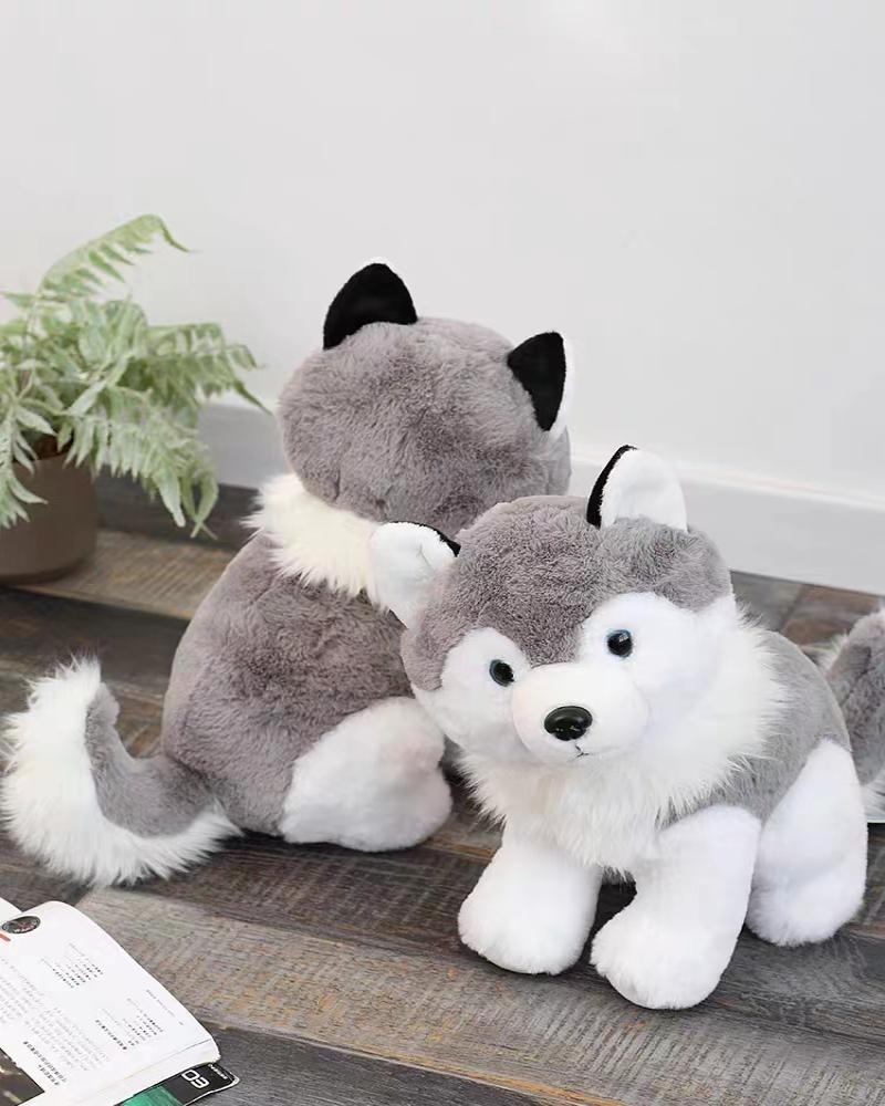 Shangrongfang Ha Xiao Er Plush Toys, long-haired puppy dolls, creative Husky dolls Specification image