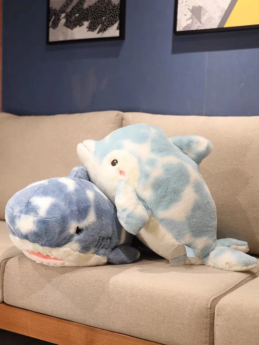Ah Wu Shark pillow doll, male and female sleeping pillow, leg rest, long pillow on the bed, cushion cloth doll, plush toy, birthday Specification image