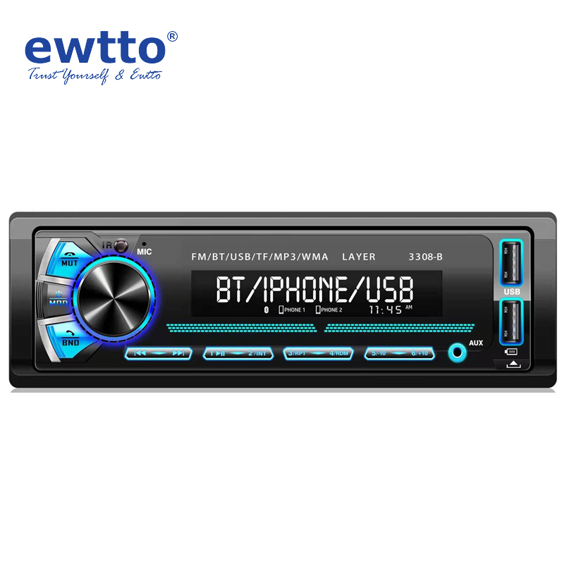 ewtto DEH-D4742B高品质便携式可拆卸面板蓝牙MP3 MP5车载播放器图