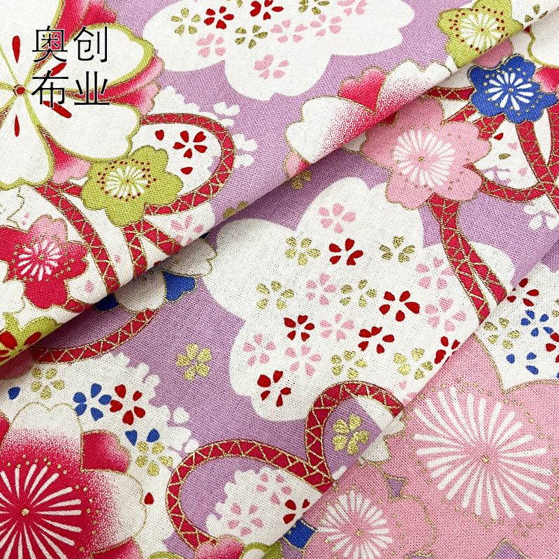 Japanese-style, flower-embossed gold-embossed fabric, Japanese-style fabric sachets, handcrafted DIY bags, accessories, decorative fabric Application Scenario