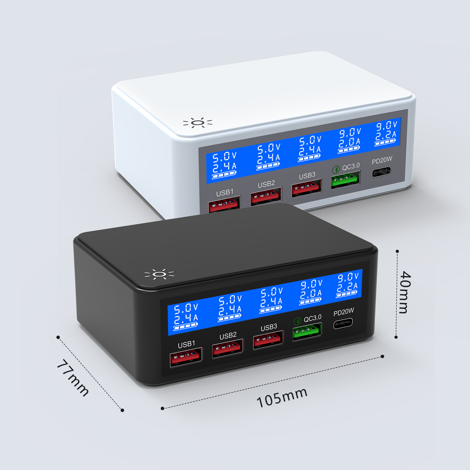 Newly upgraded 5-port smart charger, multi-port charger, mobile phone charger, USB charger, Type-c charger Application Scenario