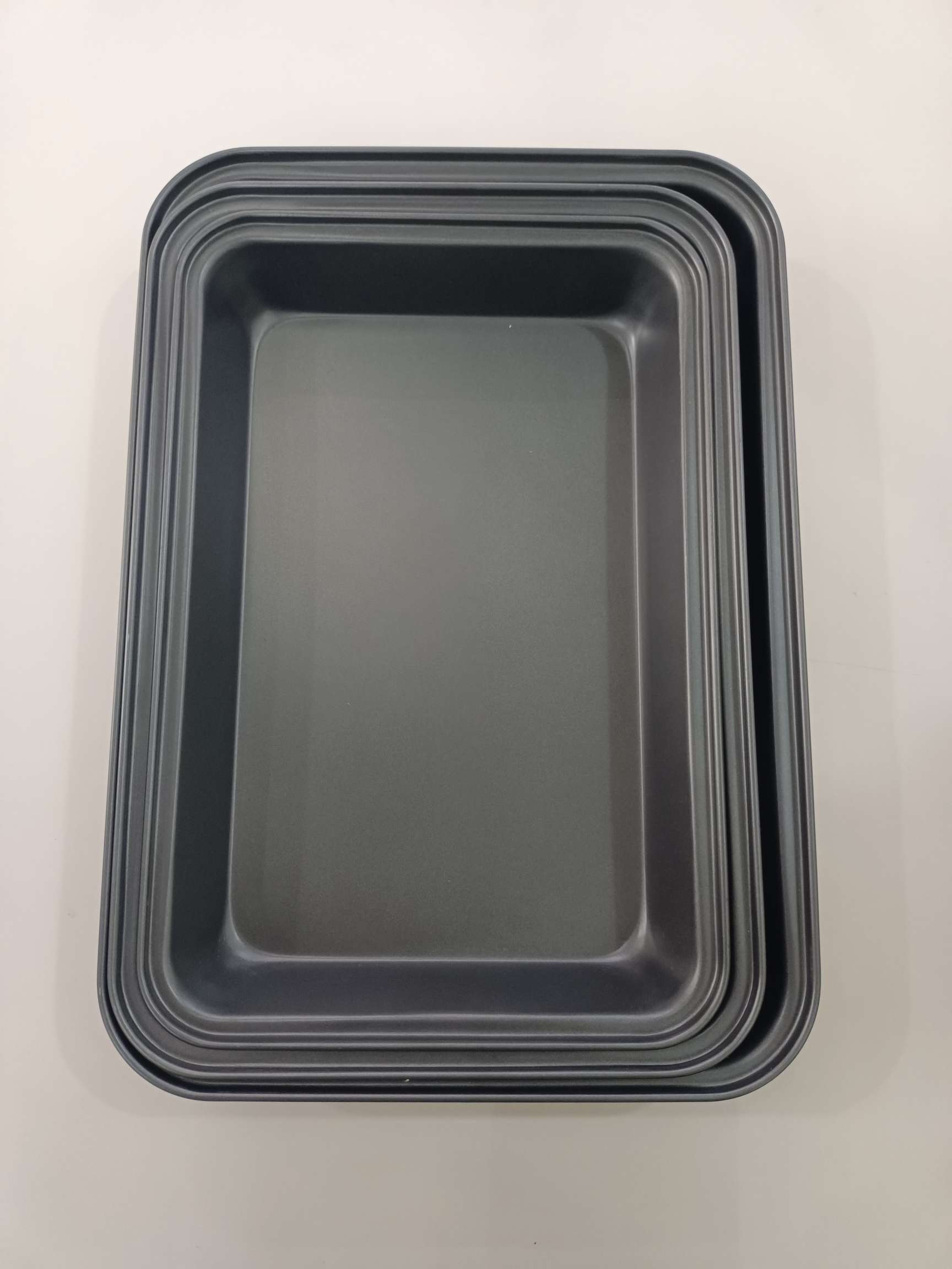 不粘竖边长方形烧烤盘家用粘烤鱼披萨 饼干烤箱烘焙用具三件套