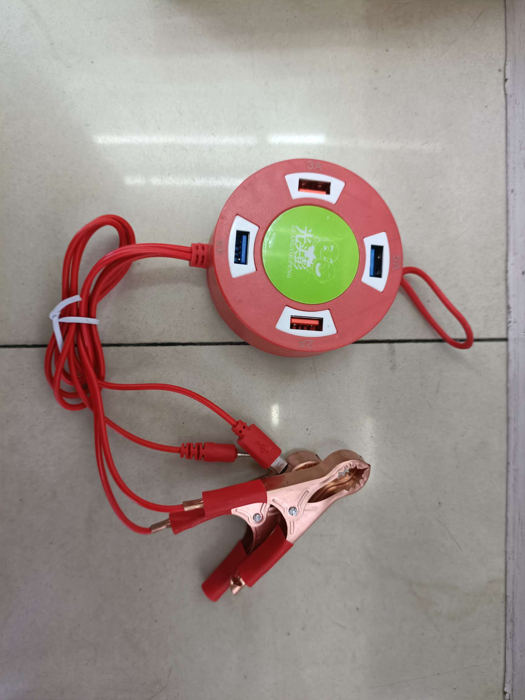 4USB doble cargador de clip rojo detail image 6