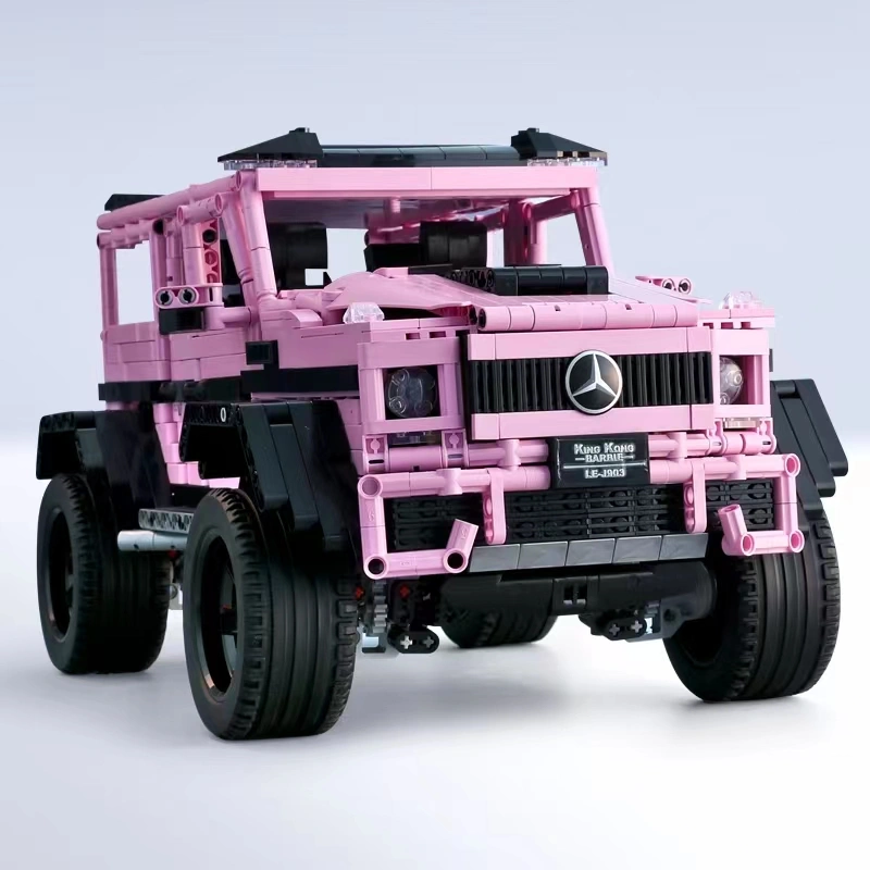 Chinese building blocks Mercedes-Benz pink Big g building blocks off-road vehicle model assembly toy girlfriend birthday gift detail image 9