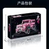 Chinese building blocks Mercedes-Benz pink Big g building blocks off-road vehicle model assembly toy girlfriend birthday gift details Picture