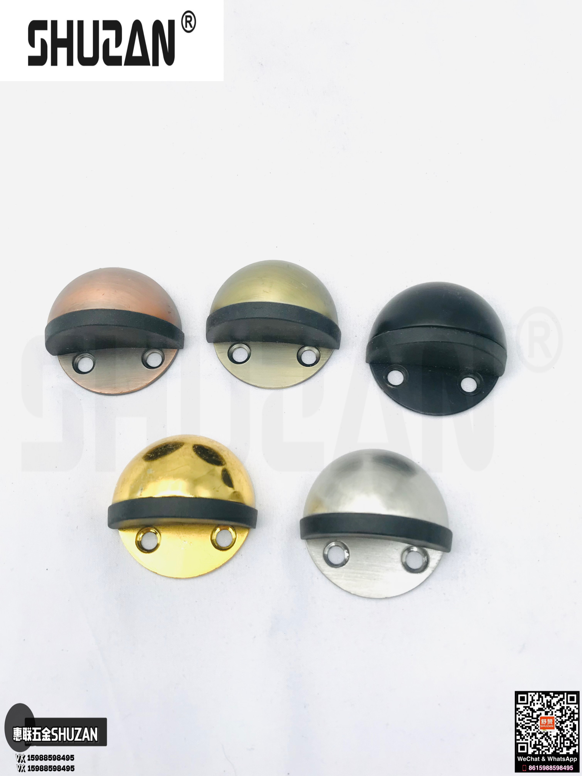 Shuzan door is a silent anti-collision wooden door with a solid and durable rear door bump and anti-collision hardware accessories details Picture