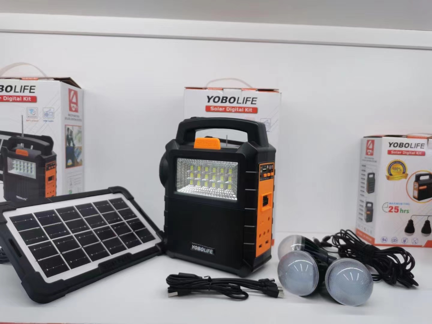 YOBOLIFE  LM-3610太阳能照明音乐小系统。FM/蓝牙