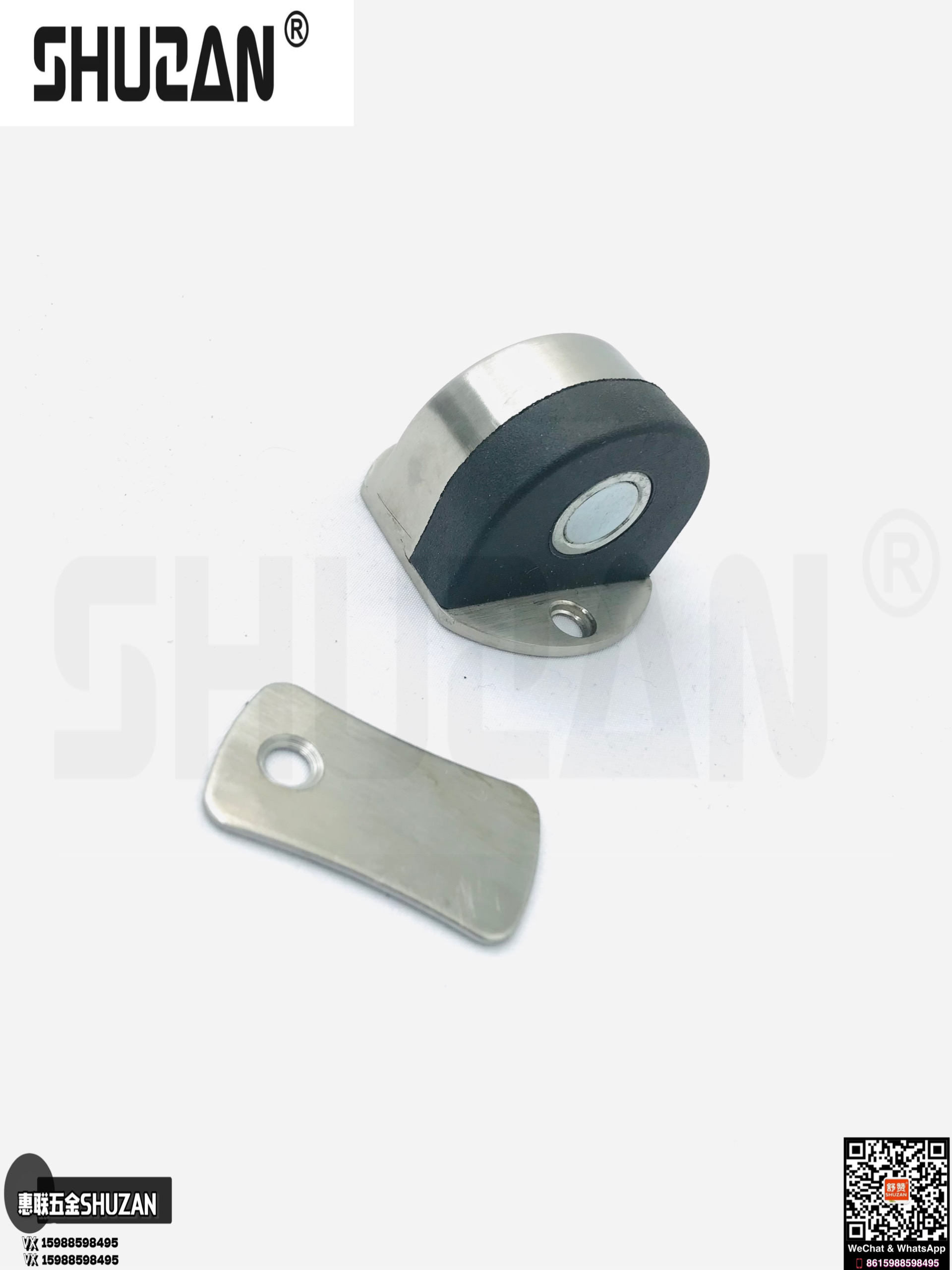 Shuzan premium door rear floor flap door flap, silver, sturdy and durable, anti-collision, silent wooden door flap, wall flap and floor flap details Picture