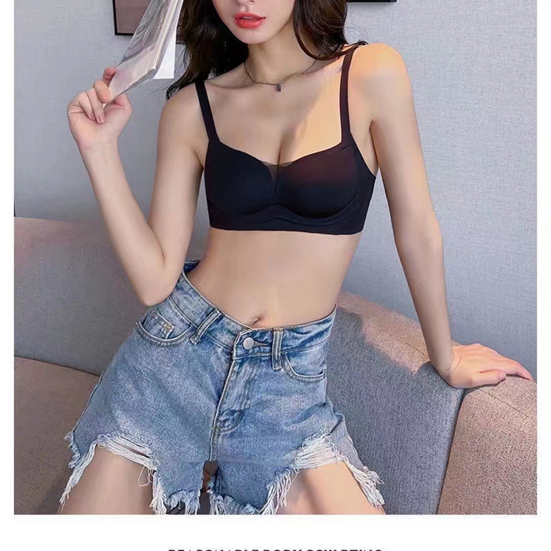 Dreamy red and pink, seamless, small breasts that look larger, no steel rings, breast retraction, anti-sagging, thin and comfortable bra for girls Item Picture