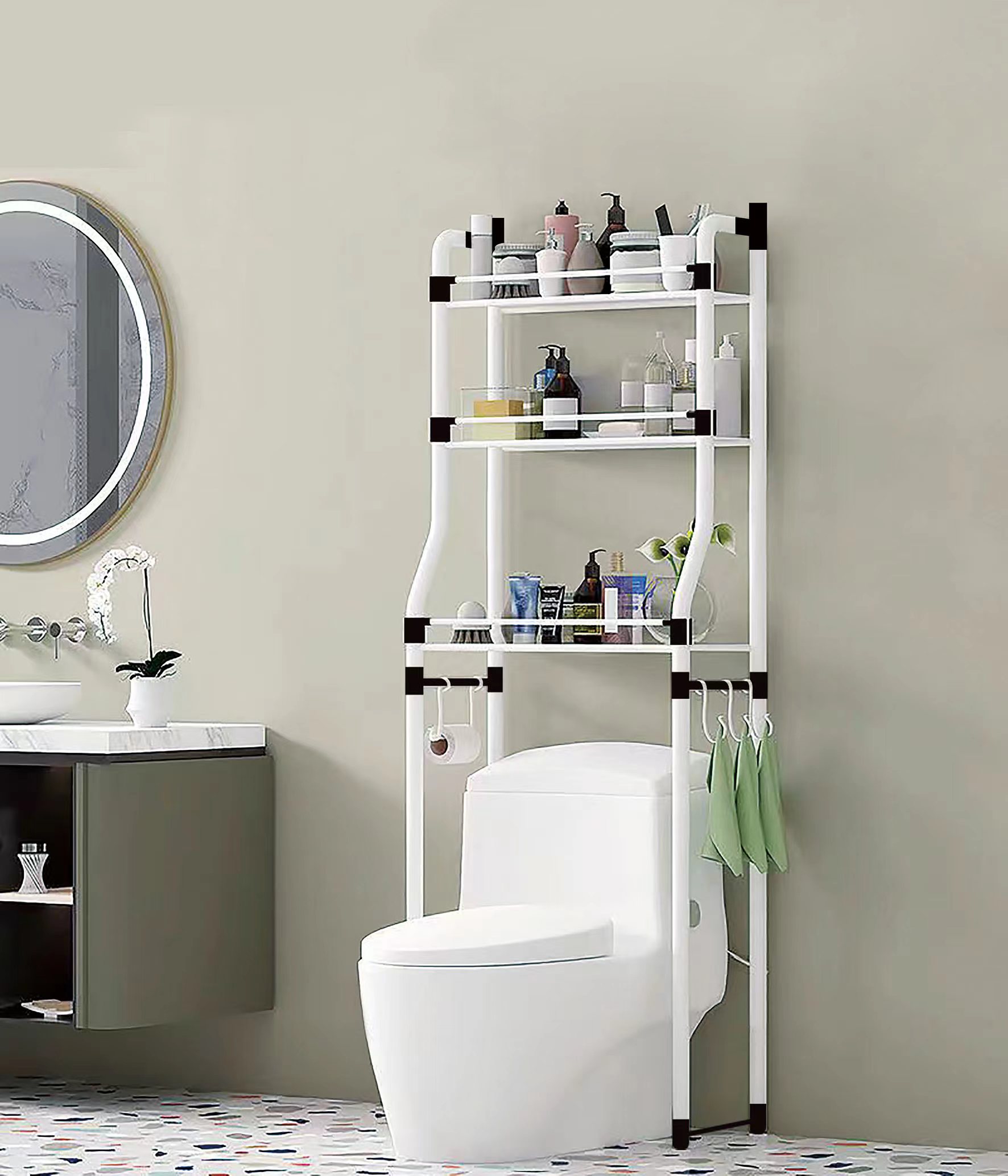 厂家直销三层浴室马桶架洗衣机置物架