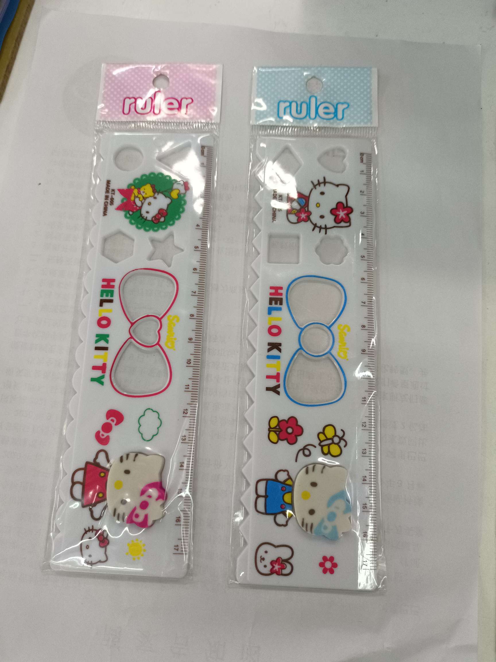 带橡皮卡通尺，1箱1248pcs