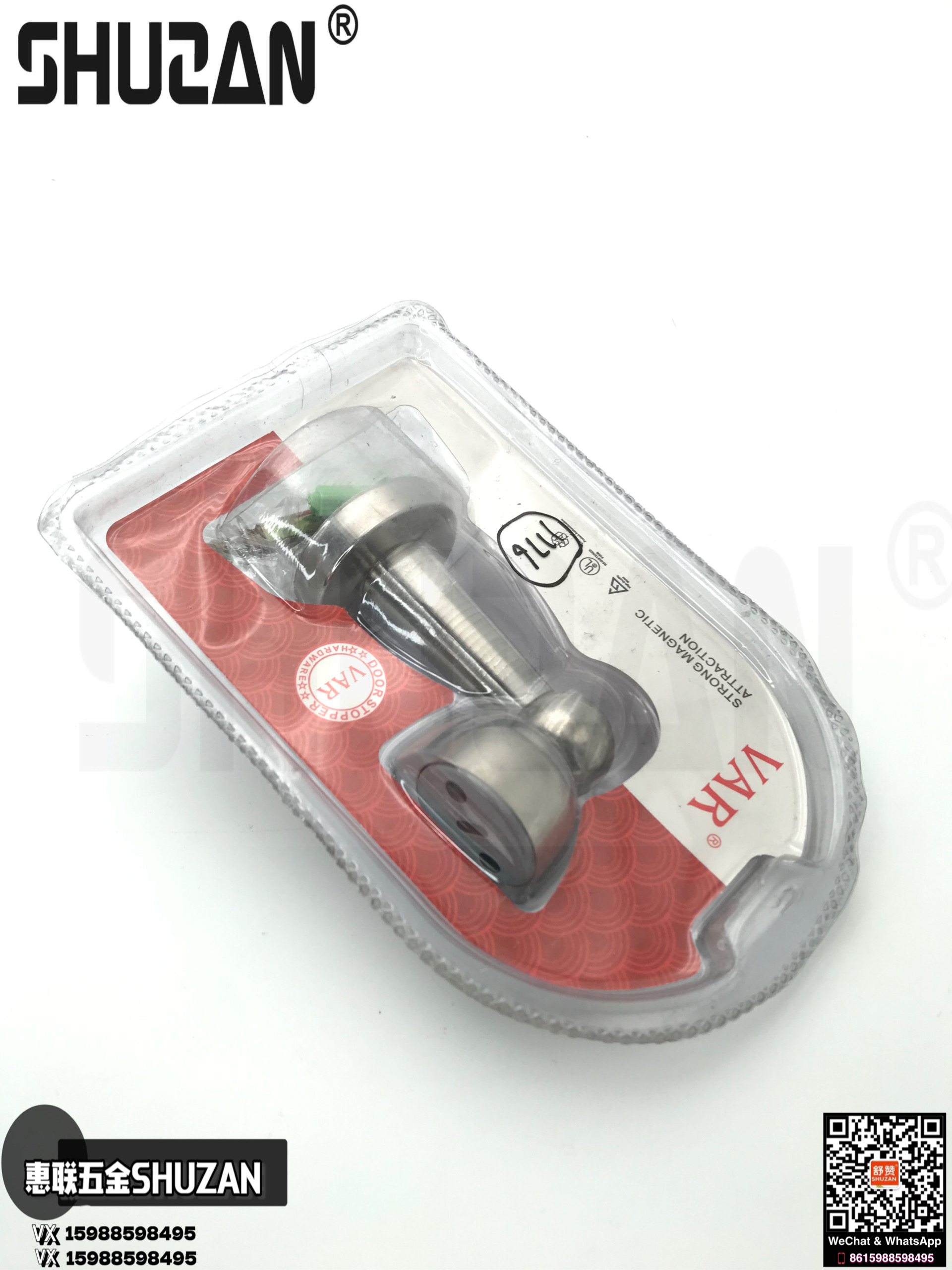 High-quality stainless steel floor contact strong magnetic door contact, high-quality silent door stop hardware accessories, strong magnetic door stop with packaging, Shuzan Specification image