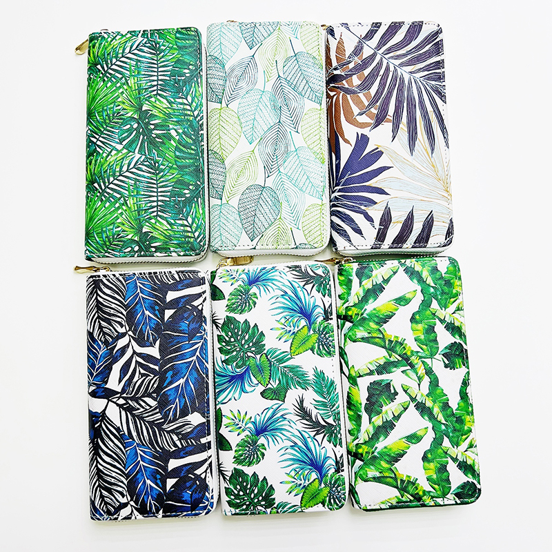 厂家直销热带植物印花钱包化妆包小物件包义乌工厂 
