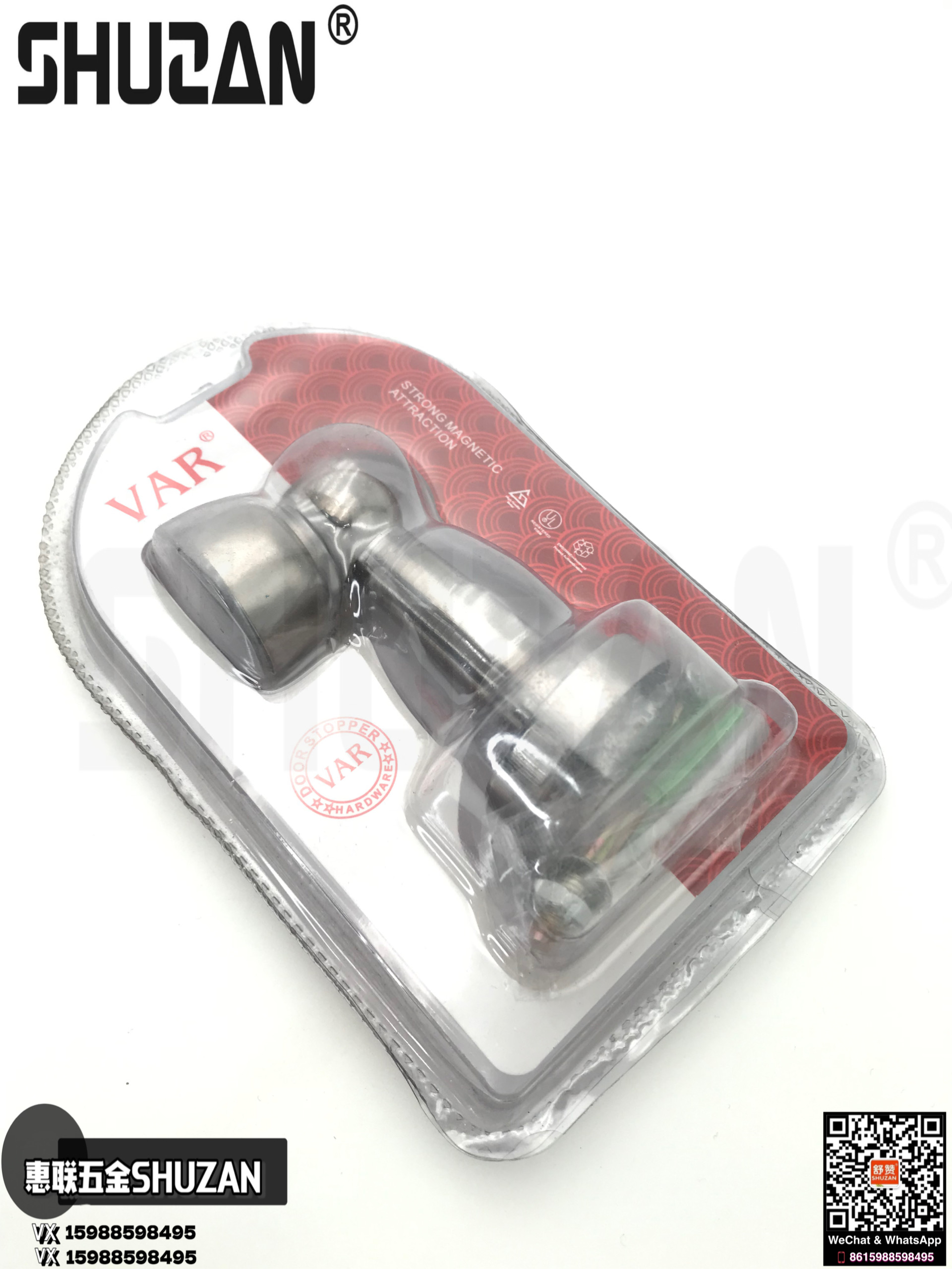 High-quality stainless steel floor contact strong magnetic door contact, high-quality silent door stop hardware accessories, strong magnetic door stop with packaging, Shuzan details Picture