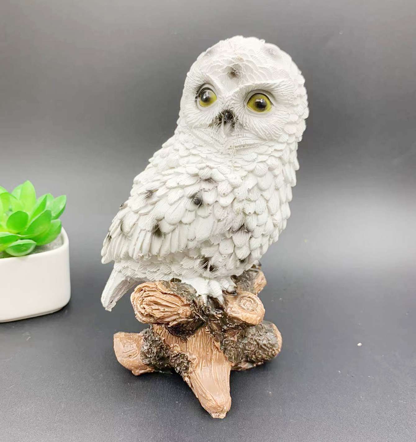 跨境新款猫头鹰摆件创意家居庭院摆设书房书房卧室树脂工艺品摆件厂家批发详情图6