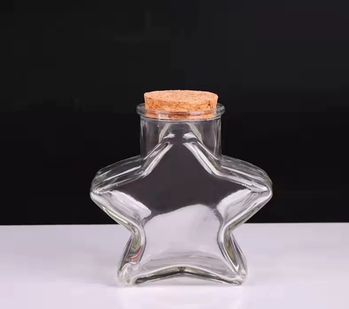 厚德玻璃 透明玻璃星星漂流瓶 许愿瓶带木塞详情图3