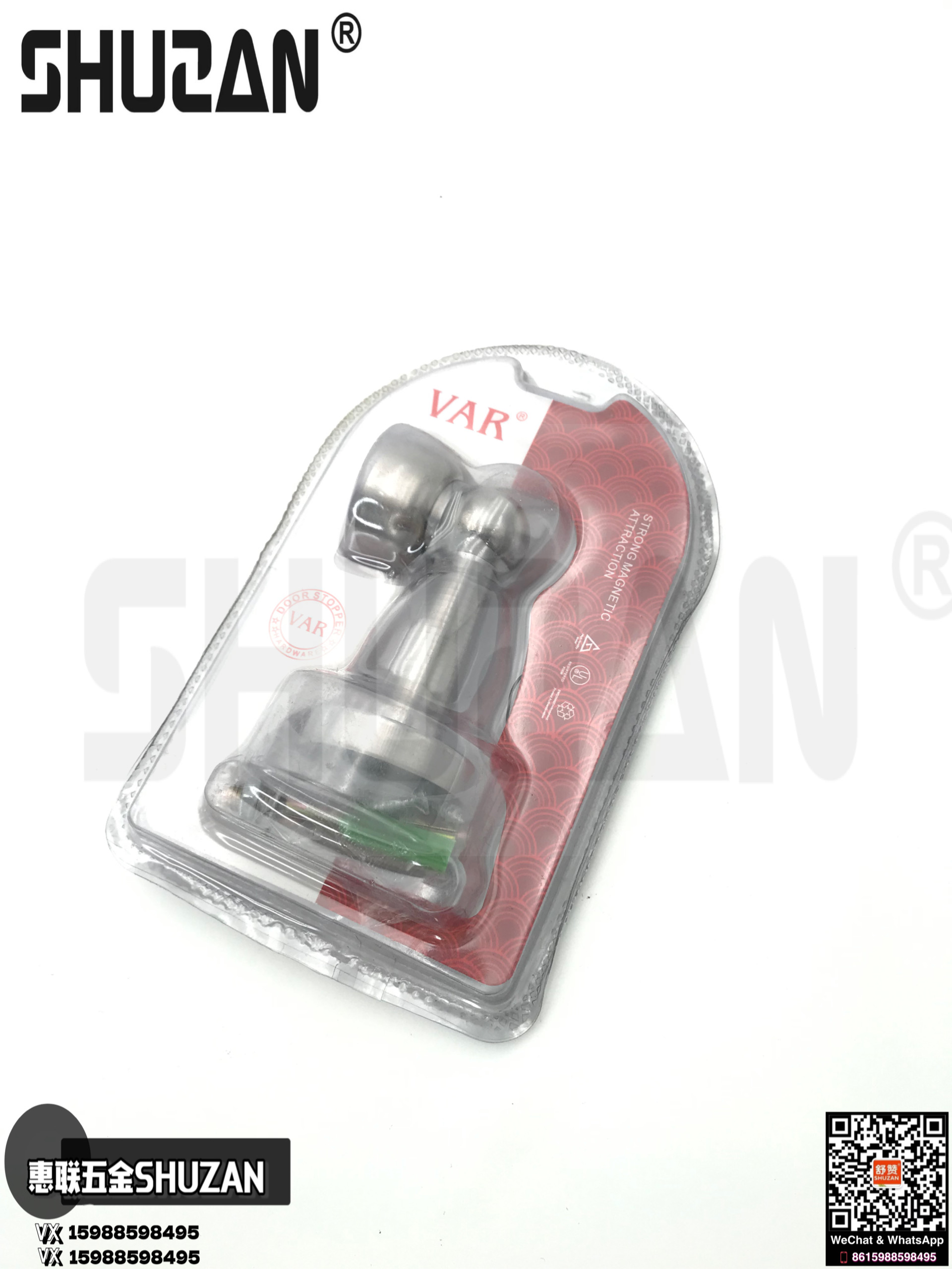 High-quality stainless steel floor contact strong magnetic door contact, high-quality silent door stop hardware accessories, strong magnetic door stop with packaging, Shuzan Item Picture