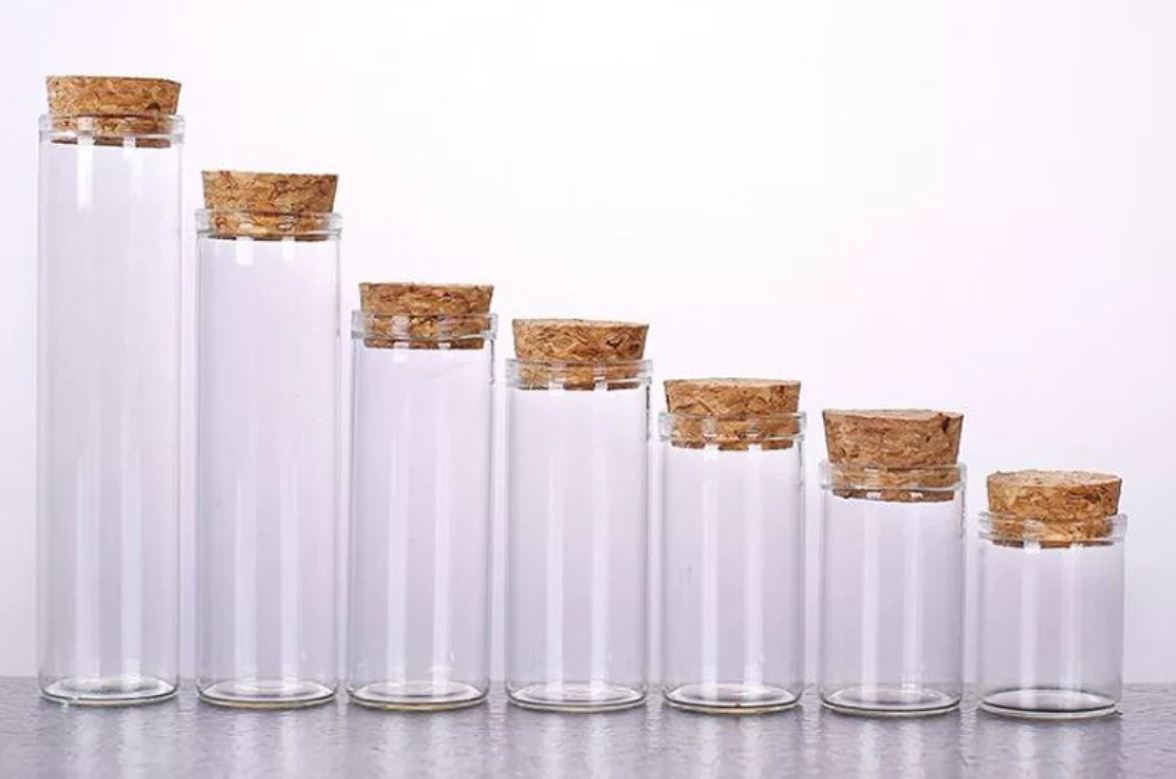厚德玻璃 各毫升透明玻璃管制瓶配木塞 可定制尺寸详情图4