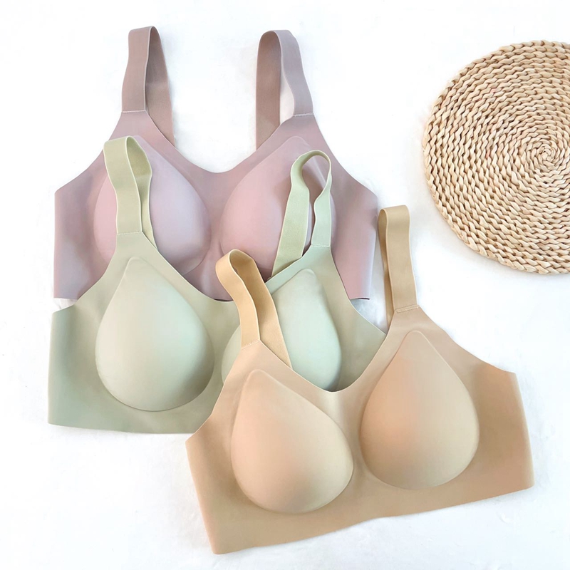 Dreamy red and pink seamless lingerie, no steel rings, small chest, gathering, anti-sagging, retraction, breast support, adjustable thin bra Specification image