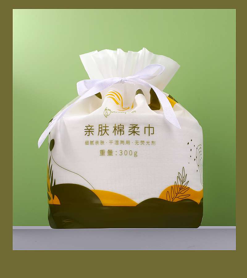 Bolsa tipo bobina 300g rollo grande toalla facial desechable toalla de limpieza F print toalla de algodón suave detail image 1