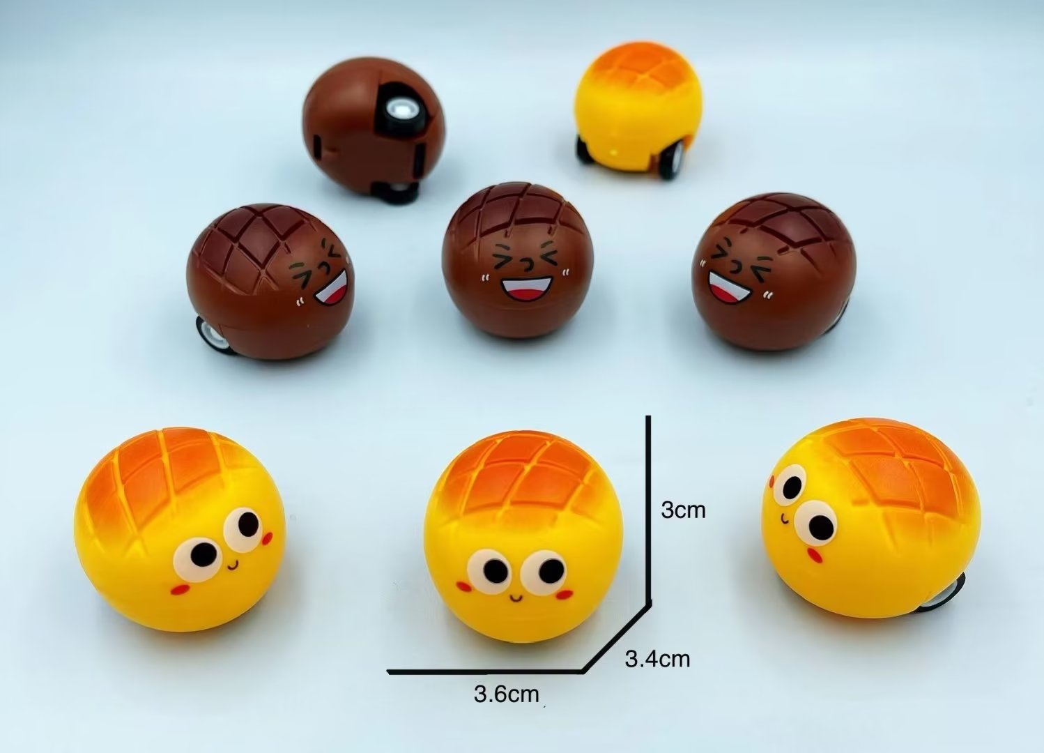 Children's novel toys: Rebound car, cartoon bread, cute toys, kindergarten activity gifts, toy sets, gashapon giveaways, small toys