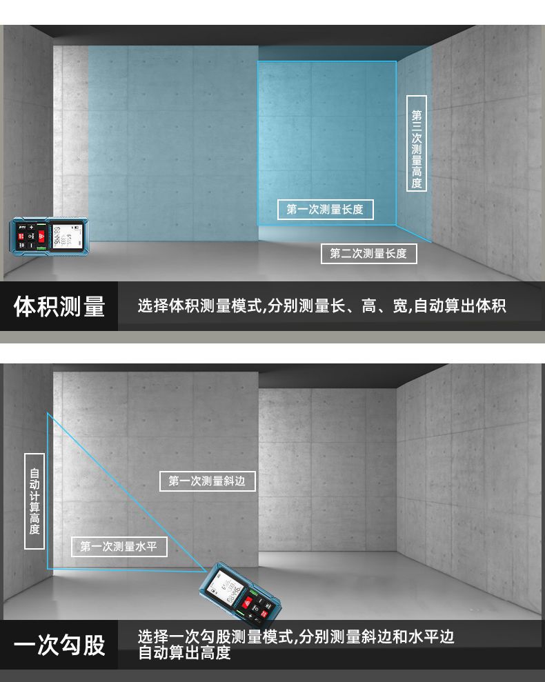 固守激光测距仪高精度手持充电量房仪电子尺安装测量仪器激光测距仪高精度手持红外线测量尺距离测量仪量房神器电子尺详情13