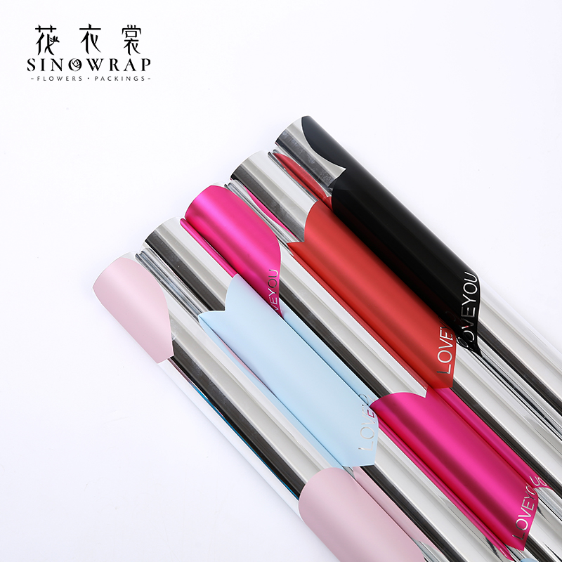 Flower dress, mirror art paper, fresh flower wrapping paper, gift bouquet, flower wrapping material, silver floral art, metal aluminum-plated details Picture