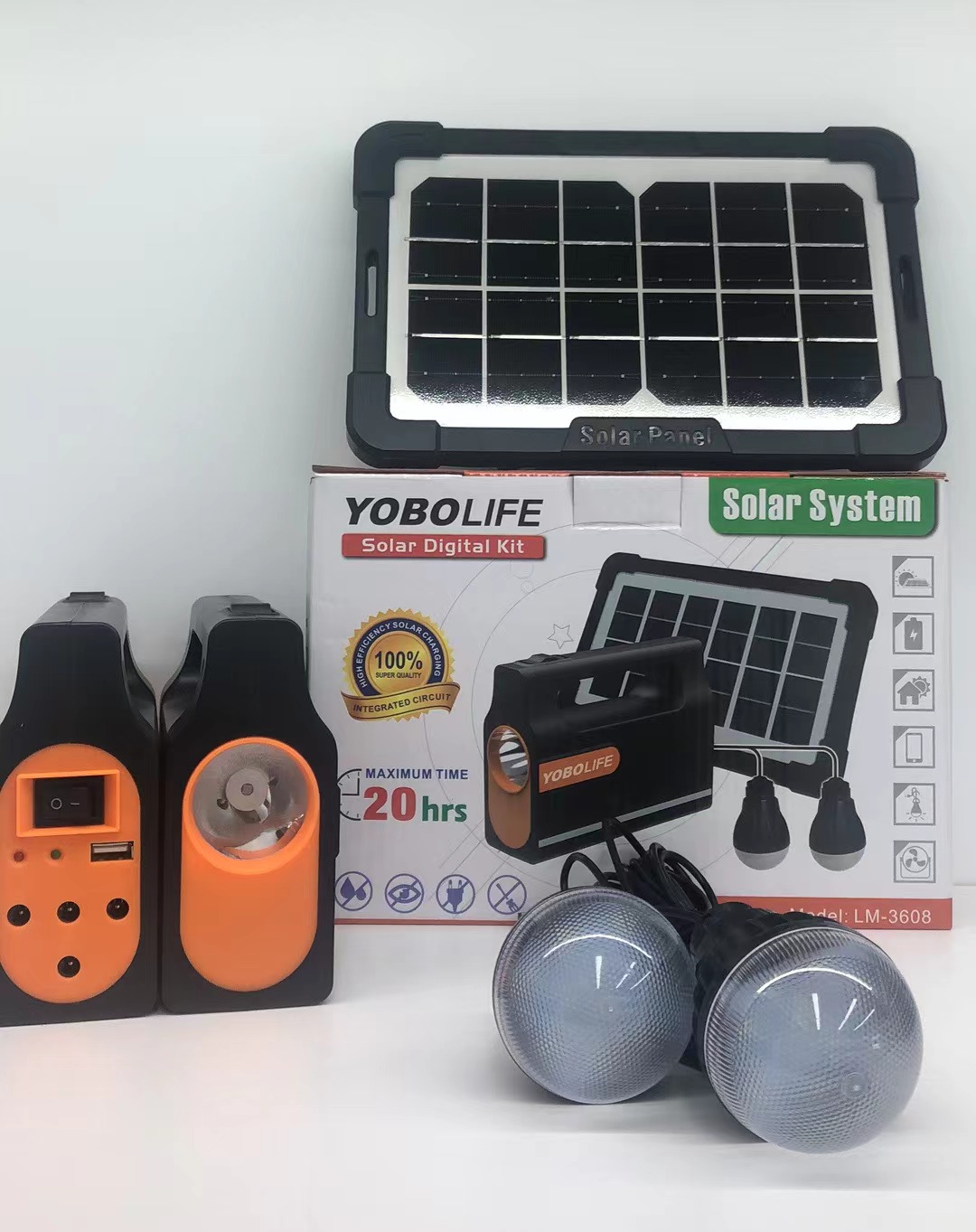 YOBOLIFE LM-3608 iluminación solar sistema de audio pequeño