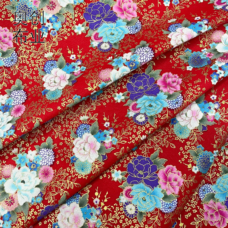 Japanese-style gilded flower fabric, Japanese-style printed fabric, festive decoration, sachets, sachet accessories, DIY by hand Application Scenario