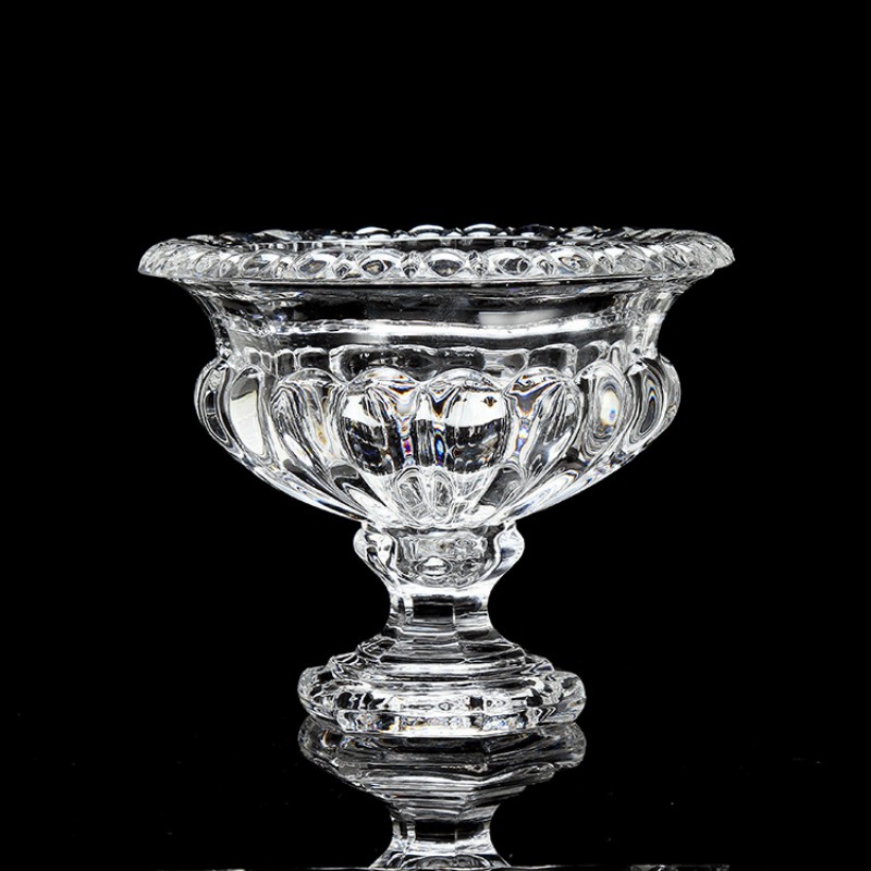 Yuxing Glass vintage high-legged vase, fruit box table storage, European-style light luxury Bud Series wedding table vase factory direct sales details Picture