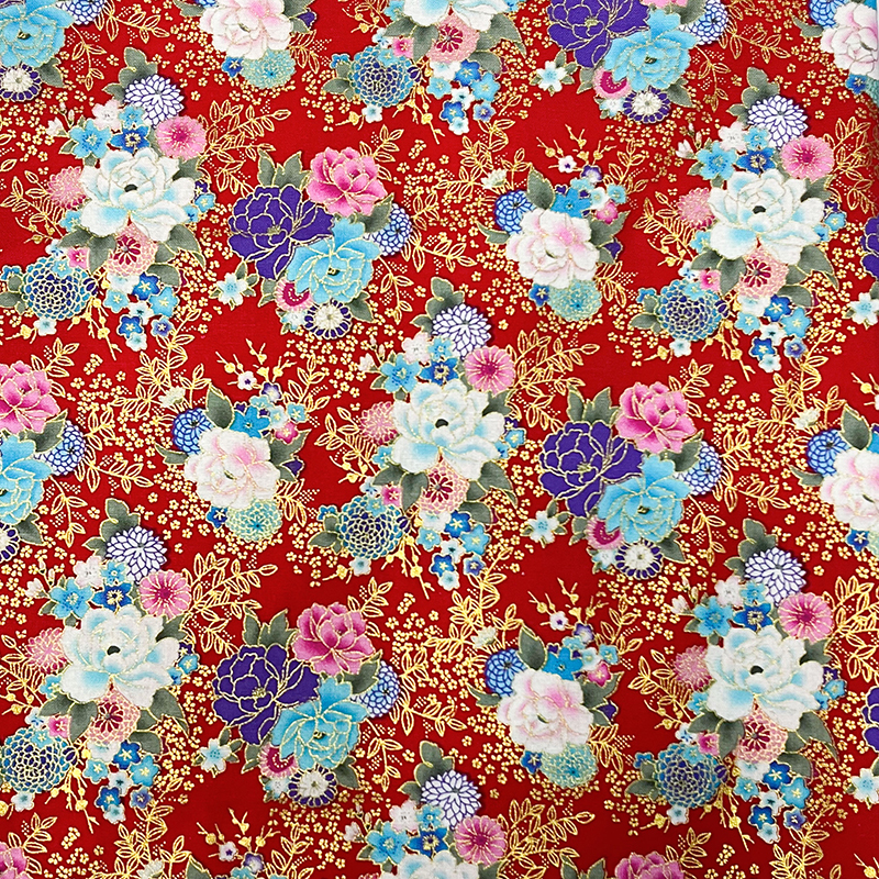 Japanese-style gilded flower fabric, Japanese-style printed fabric, festive decoration, sachets, sachet accessories, DIY by hand Item Picture