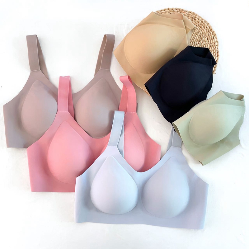 Dreamy red and pink seamless lingerie, no steel rings, small chest, gathering, anti-sagging, retraction, breast support, adjustable thin bra details Picture